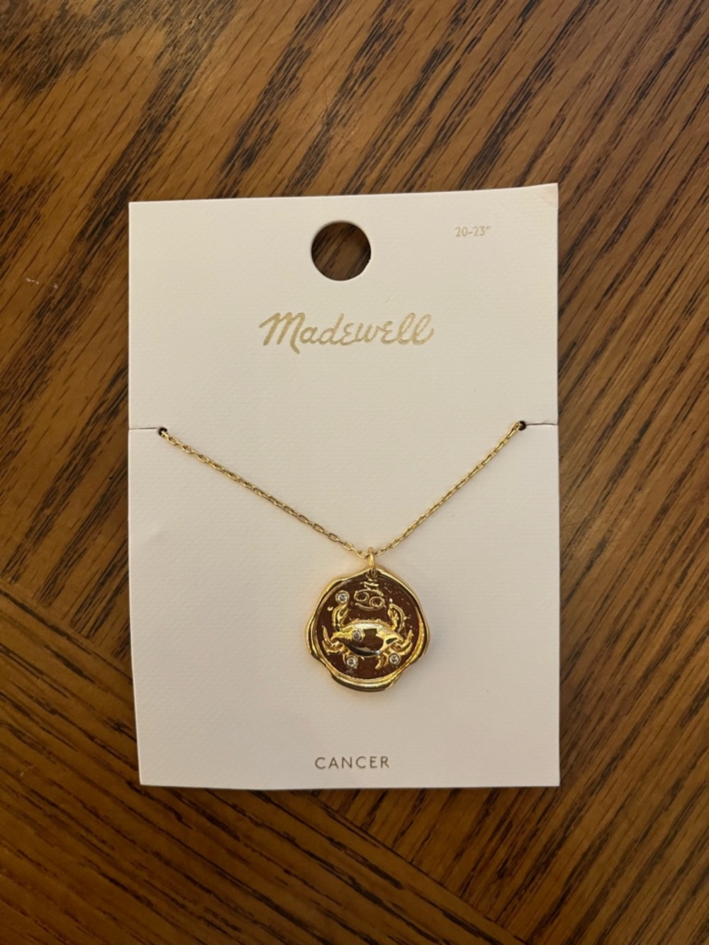 Madewell Gold Cancer Zodiac Medallion Necklace
